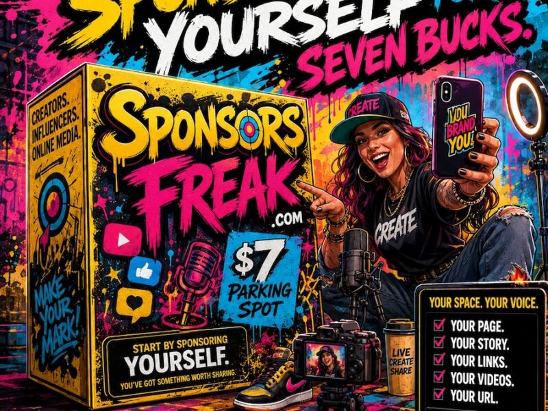 SPONSOR YOURSELF FOR SEVEN BUCKS.