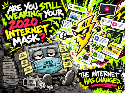 AI HAS CHANGED THE INTERNET SINCE COVID-19. SO WHY ARE PEOPLE STILL BUILDING ONLINE BUSINESSES LIKE IT'S 2020—WEARING A MASK? 😂
